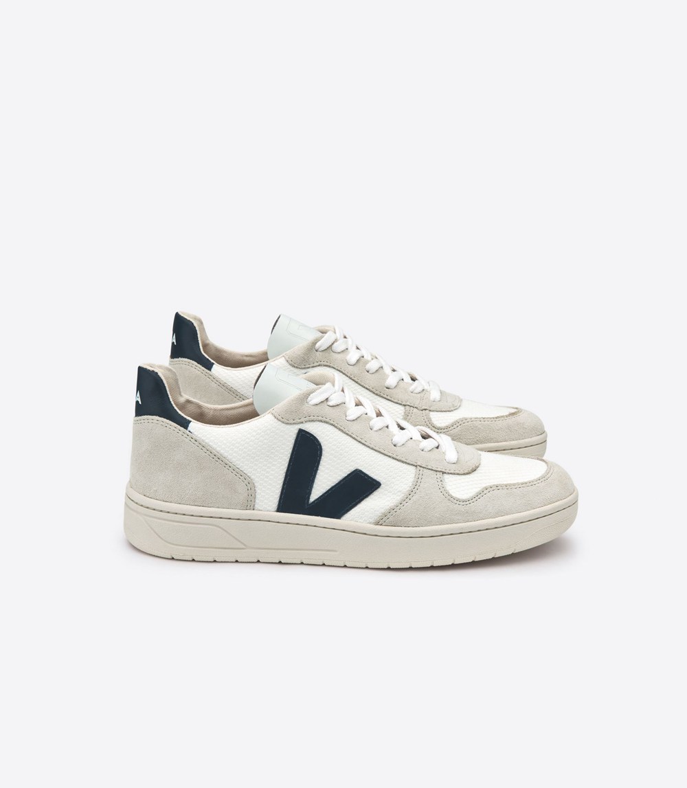 Tenis Veja Hombre - V-10 B-Mesh - Blancos/Beige - 492ADORYM